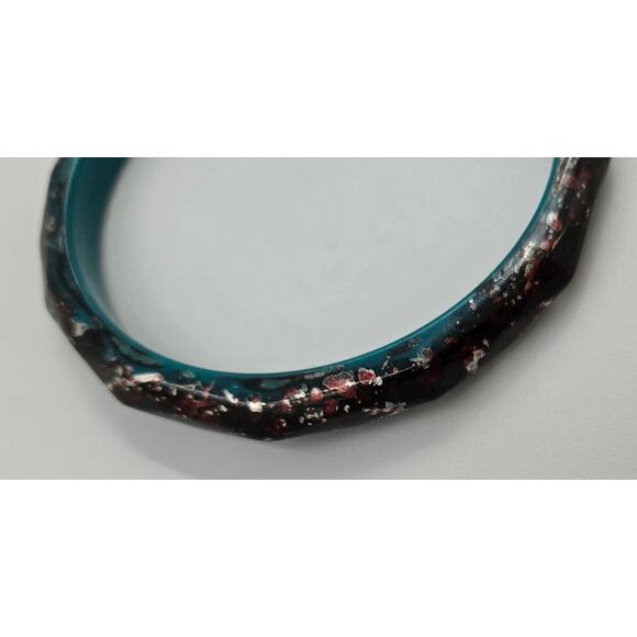 Retro Style Confetti Bracelet with an Aqua Color Inside - Picture 7 of 10